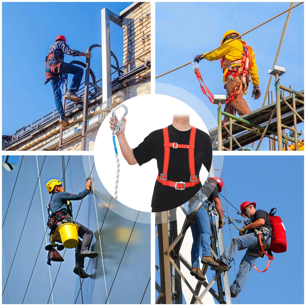Adjustable Safety Harness for Work in Height Chest Lumbar Waist Safety Belt for Aerial Work Cleaning Climbing Security Equipment