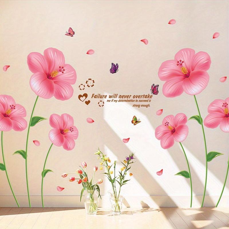 Removable Wall Stickers, Romantic Flowers, Living Room, Bedroom, Home Decor, Murals