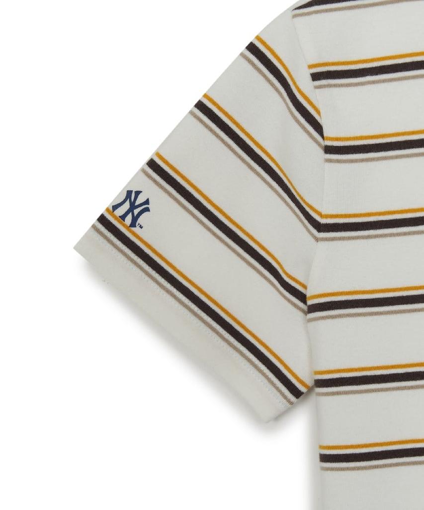 Emelbi Women'S Sporty Striped Crop Short Sleeve T-Shirt Ny (D.Ivory)