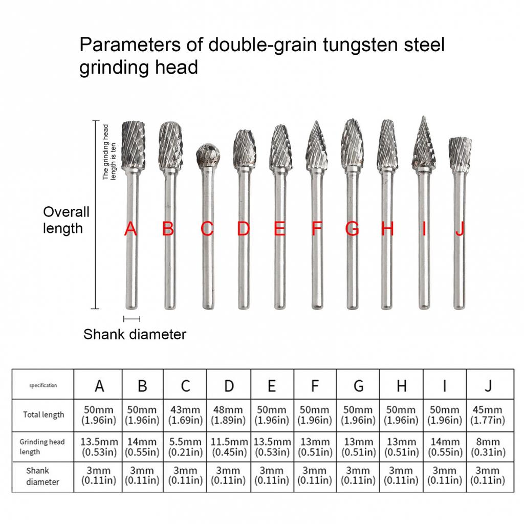 10 Piece DIY Grinding Heads Set with Design for Multiple Uses
