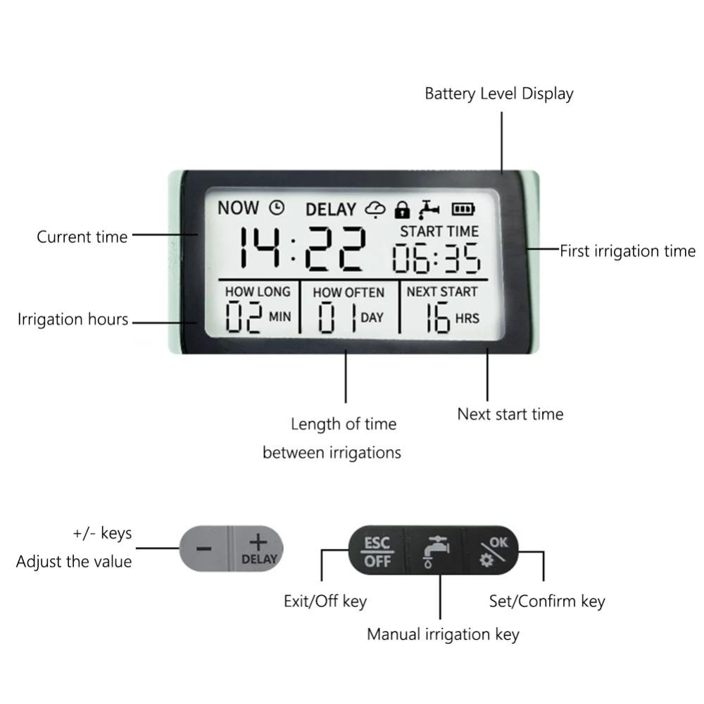 Intelligent Automatic Water Timer Large Screen Garden Sprinkler Timer  Agriculture