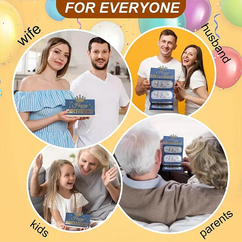 1 Stück Geburtstags-Bargeldumschläge Geld Geburtstagskarte Faltbarer Bargeldhalter Grußumschlag Geburtstags-Geldbox für Kinder Jugendliche