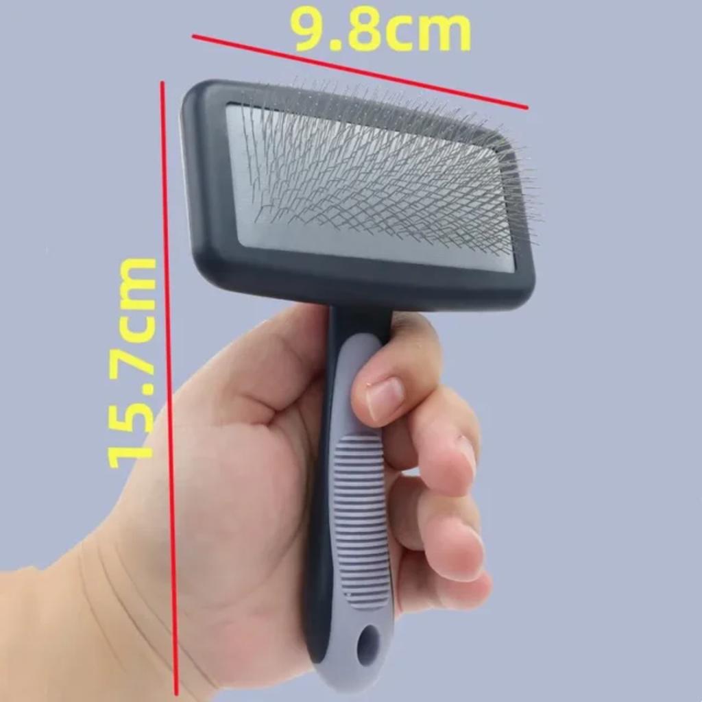 New Stainless Steel Dog Grooming Comb Brush for Dog Cat Pet Hair Removal - Gentle Massage Brush for Dogs Cats with Hair Knots Op
