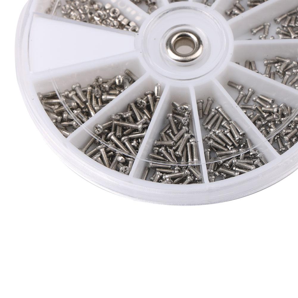600-teiliges Schraubenset aus Edelstahl, 12 Arten von Schrauben und Muttern, Sortimentskit für Uhrengläser