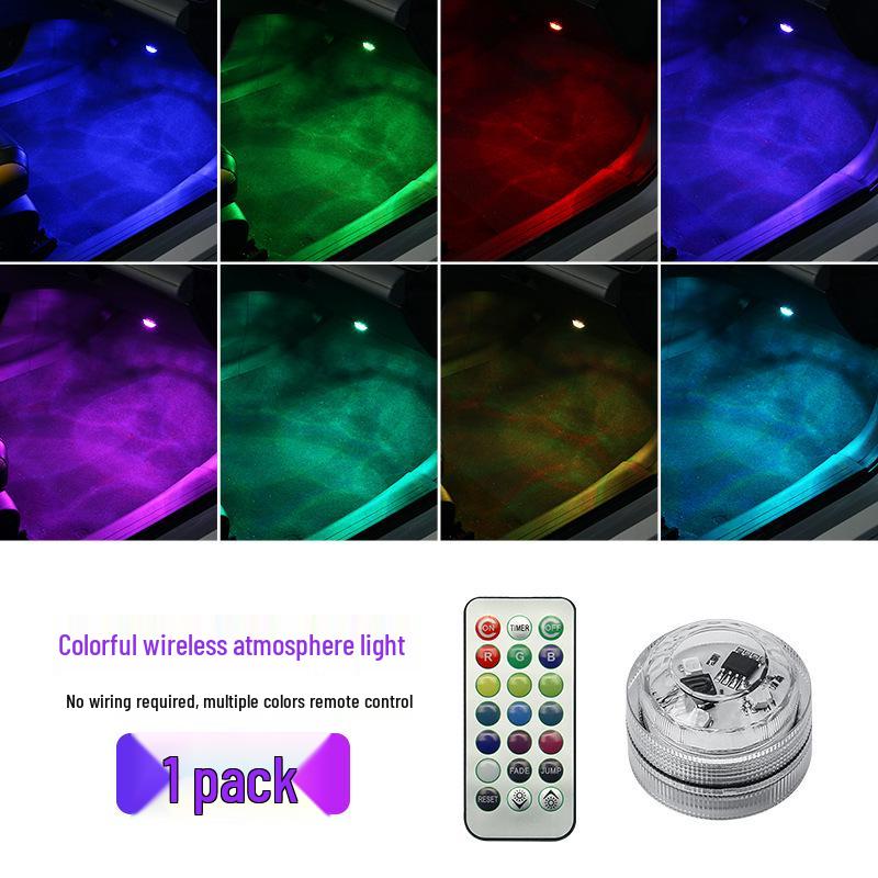 Wireless Car Interior Foot and Atmosphere Light with Remote Control - Easy Installation