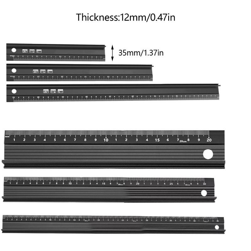multifunction Aluminum Safe Ruler Aluminum Ruler with Angles Measurement Upgrades for Architects Engineers & Woodworking
