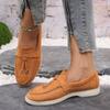 Women's Suede Flat Sole Large Size Low Top Single Shoes Women's Soft Sole Lightweight Solid Overfoot Shoes