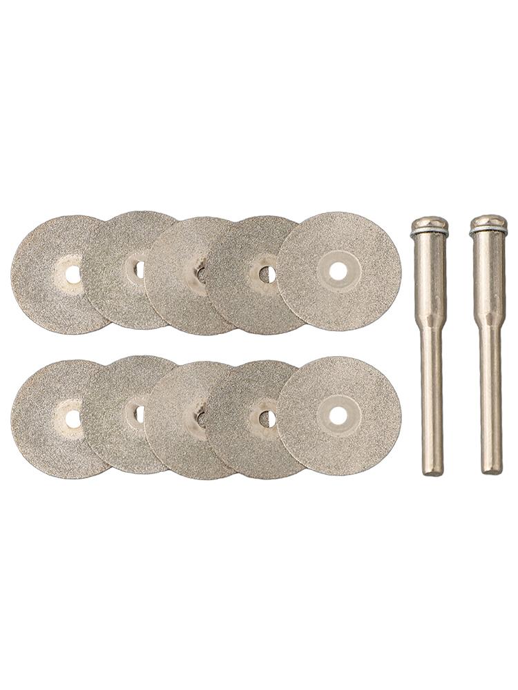 Trennscheibe Bohrer Rotationswerkzeug Aufnahmeschäfte Trennscheiben Diamant 10*Trennscheiben 2*Aufnahmeschäfte 22mm DIY