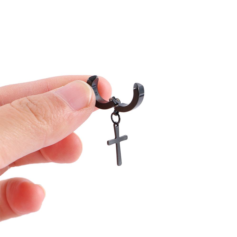 Gift Women Stainless Steel Non-Piercing Earring Fashion Jewelry Men Ear Cuff Cross Clip Earring
