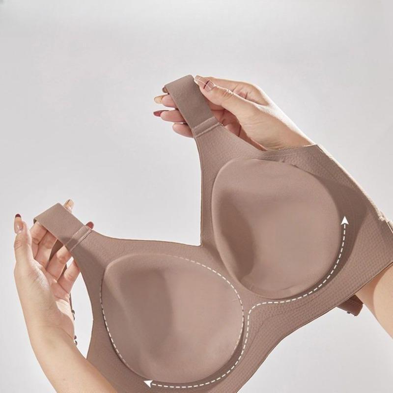 Adjustable Seamless Thin Women's Underwear Anti-Drooping Plus Size Side Boob Control Wire-Free Sports Bra