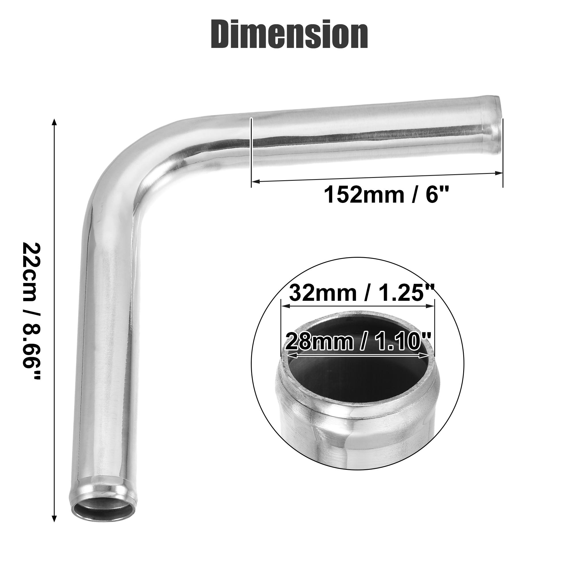 UXCELL OD 32-102mm Leg Length 152mm Car Aluminum Alloy Tube Intercooler Pipe 90 Degree Bend Elbow Air Intake Joiners Tubing 28mm ID 32mm OD