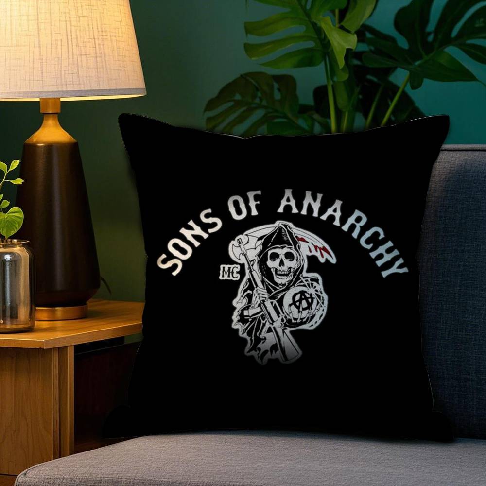 Cool S-Sons Of A-Anarchy Pillow Case Sofa Living Room Bedroom Double-Sided Printing Square Cushion Nap Time Pillow Case