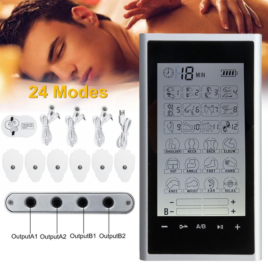24 Modes 110-240V Ten Unit Electric Massage Pain Relief Muscle Therapy Stimulation Massager Adjustable Lightweight LCD Display