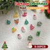 30 Pcs Cute Mini Resin Cartoon Christmas Decorations Flatback Ornament Jewelry Making Manicure Hairwear Accessories