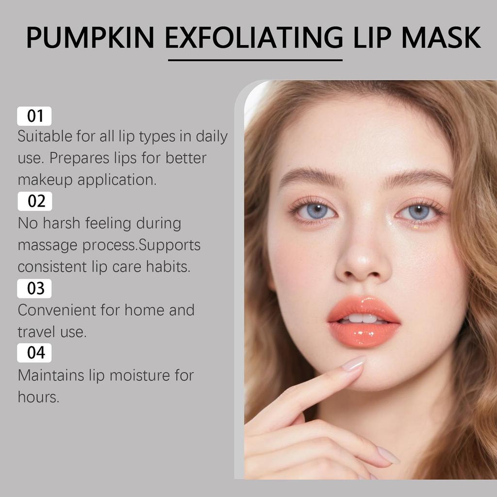 TK cross-border pumpkin lip mask cares for the skin of the lips, soft, moisturizing, non-sticky, moisturizing care lip mask in three packs
