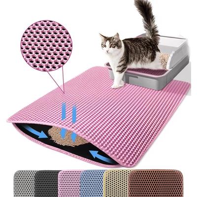 Cat Litter Mat Double Layer Pet Non Slip Big Pet Litter Box Filter MatWear Resistant Waterproof Anti-slip Cat Litter Mat