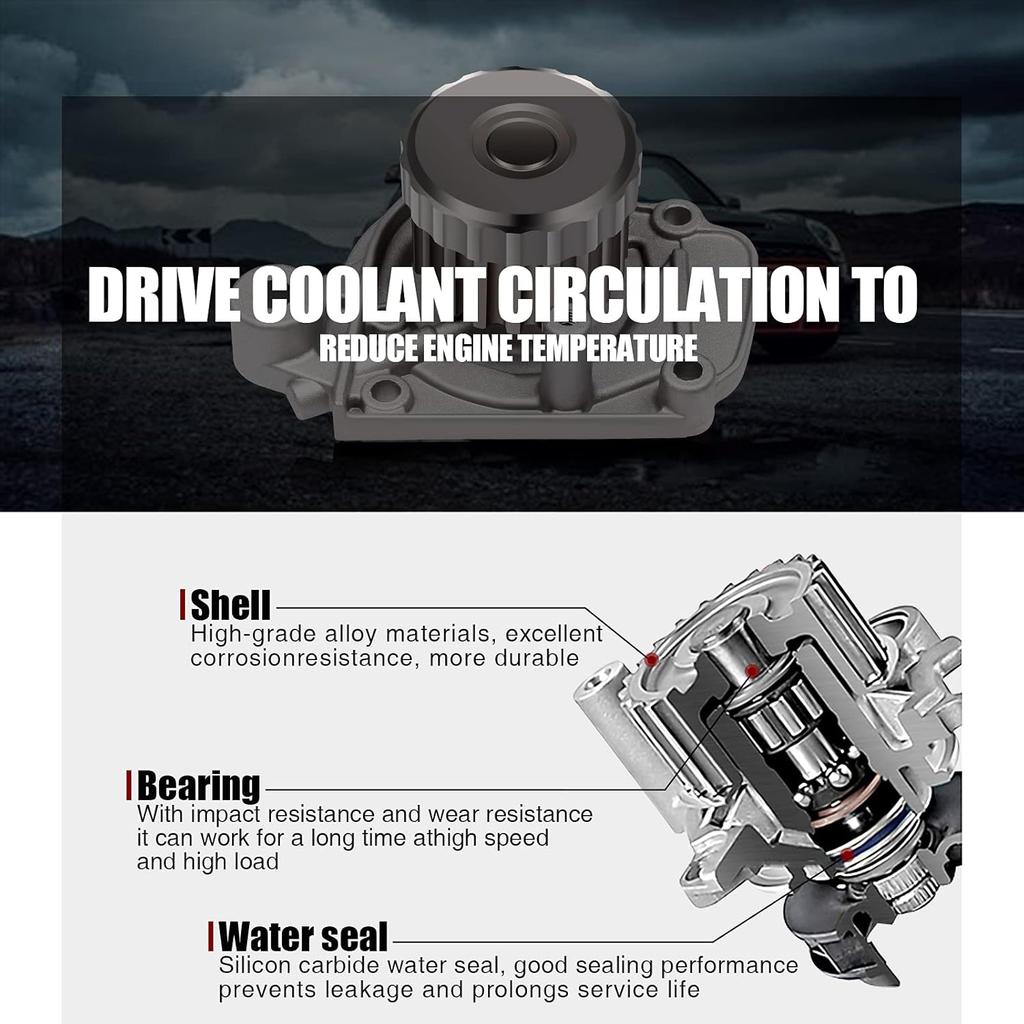 ECCPP Timing Belt Water Pump Kit Fits for 2004-2008 for Chevrolet AVEO AVEO5 TBK335 1.6L DOHC L4 16V VIN 6 E-TEC II