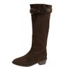 Retro Boots Western Cowboy Boots Women's New Pointed Thick Heel Boots Maillard Brown Knee Boots