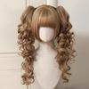 Synthetic Princess Cut Double Ponytail Lolita Wig with Bangs Girl Ombre Blonde Brown White Gray Cosplay Halloween Harajuku Wig