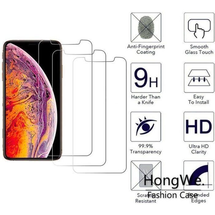 Verre Trempé Apple iPhone XR 6.1inch Haut Définition, [2.5D Bord Incurvé] [Dureté 9H Résistant aux Rayures] pour iPhone XR(3