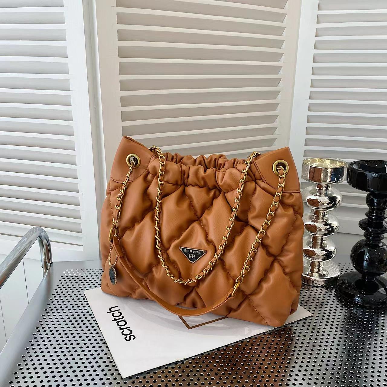 

Модная женская сумка-мессенджер с цепочкой на ремне, повседневная сумка-мессенджер коричневый