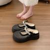 Thick-soled Bag Head Half Slippers Women's Summer Fashion Hole Sandals Lightweight Height-increasing Breathable Hollow Mesh Shoes
