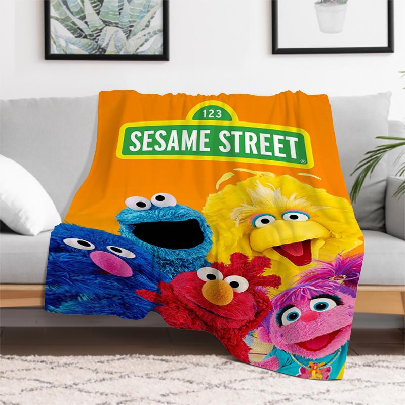 Kid's Blanket Cute Cartoon S-Sesame S-Street Fluffy Soft Blankets for Decorative Sofa Furry Winter Warm Throw & Throws Bed Anime
