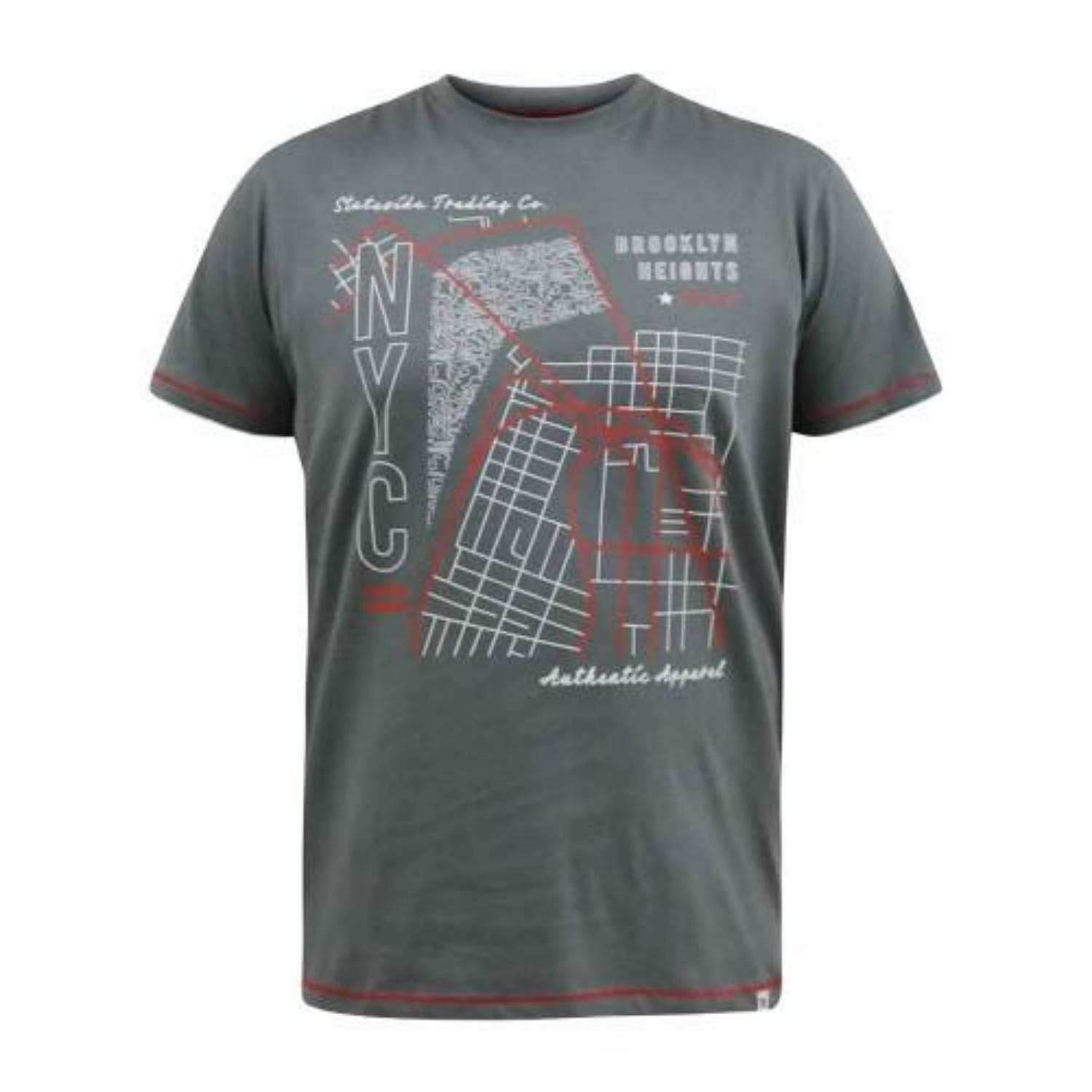 

Duke Mens D555 Cobbler Nyc Printed Birdseye Kingsize T-Shirt S разноцветный