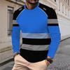Men's 3D Printed Casual Spring and Autumn Casual Sports Round Neck Long-sleeved T-shirt