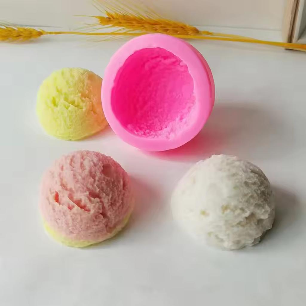 Ice Cream Silicone Mold Scented Candle Aroma Stone Plaster Dessert Cake 3D Ornaments Resin Clay Food Simulation Decoration