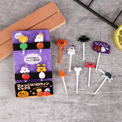 1 balení halloweenských koktejlových tyčinek na ovoce, kreativní dětské vánoční sada ovocných vidliček na dort, dezertní vidličky