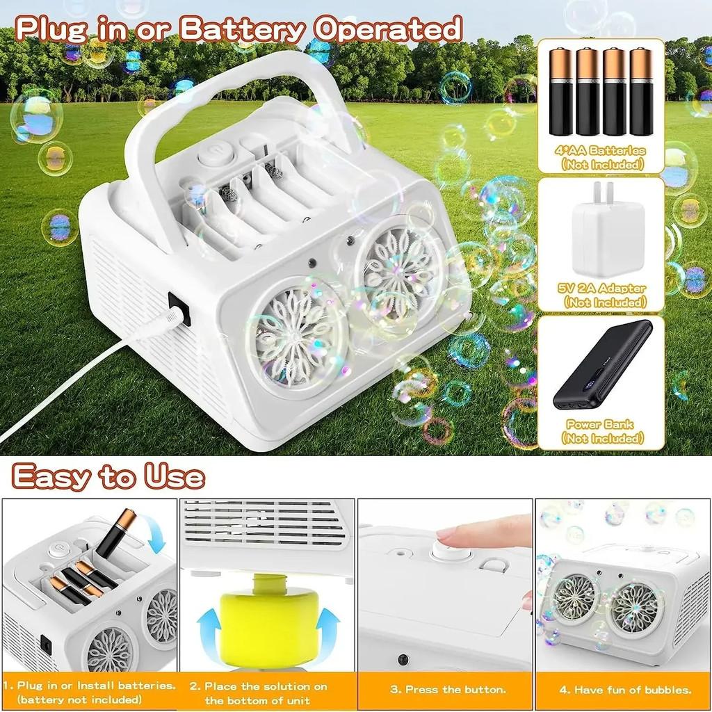 Automatic Professional Bubble Machine Outdoor Small Portable Bubble Maker 26 Holes Kids Bubble Gun