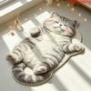 Cute Cartoon Irregular Faux Cashmere Floor Mat, Water Absorbent Non-Slip Bath Rug Wear Resistant Decor Carpet for Bathroom Bedroom