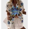 Popular Two-piece Set 1116 Summer Personality Bright Digital 1D Printing Women's Casual Suit