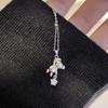 Fashion Sparkly Cute Bear Pendant Necklaces for Women Trendy Exquisite Clavicle Chain Jewerly Birthday Gift
