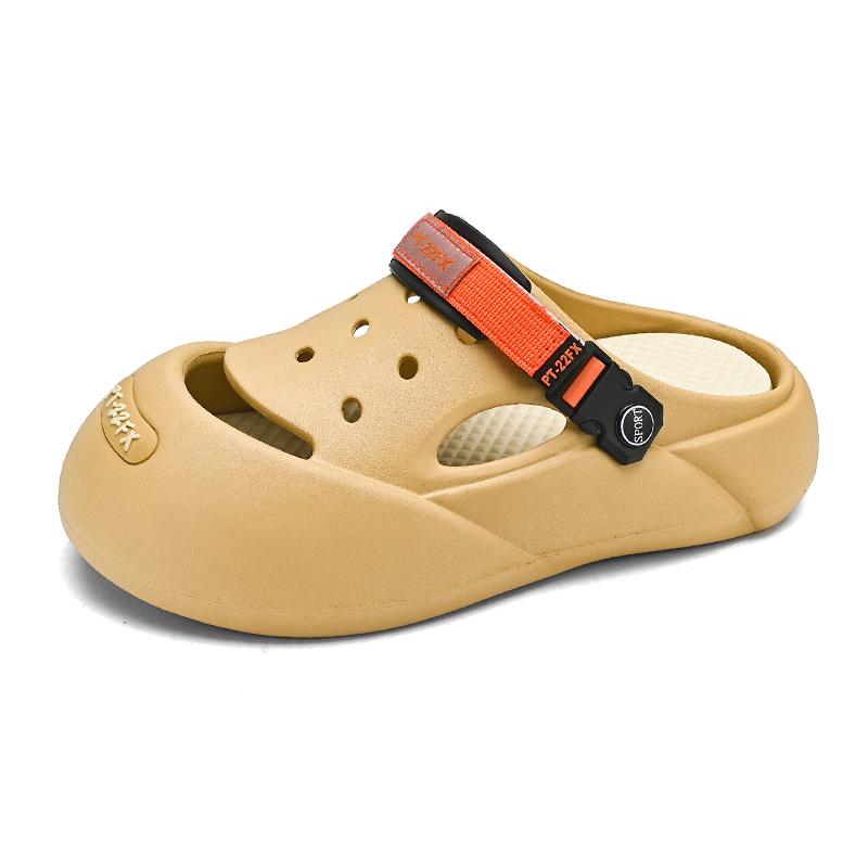 

Мужские сандалии на платформе, уличные модные трендовые тапочки, обувь для отдыха на природе, пляжные сандалии, шлепанцы, повседневные тапочки для пар 43 хаки