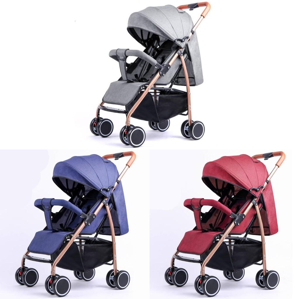 Wheeled Four Baby Stroller Lightweight Foldable Convertible Seat Outdoor Tools