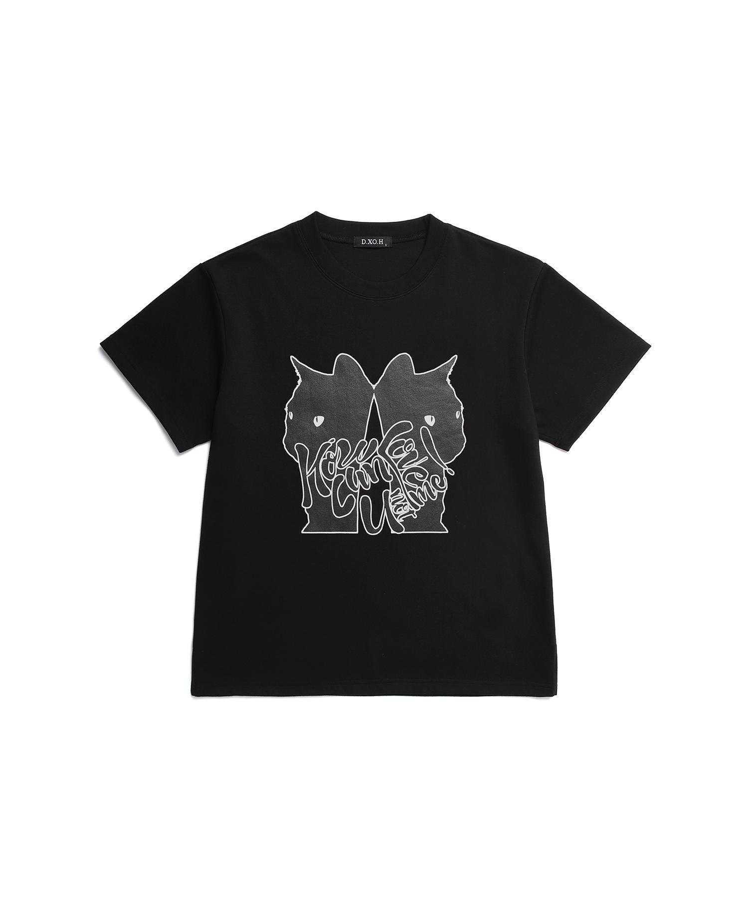 D So H Two Cats Logo T-Shirt Black 1