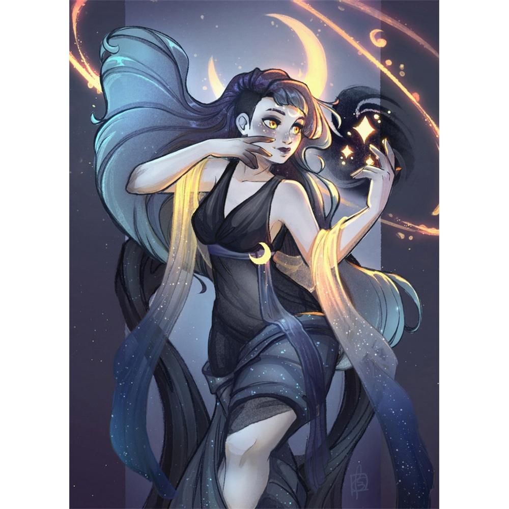 2026 New Witch Diamond Painting Girl 5D Diamond Full Drill Stitch Complete Set Crystal Handicraft Gift Home Decor