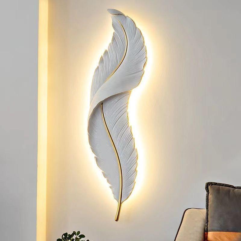 Feather LED Wall Lamp for Living Room, Bedroom, and Hallway