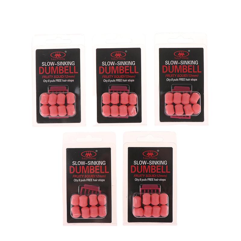 

5 Packs 12Mm Carp Fishing Bait Slow Sinking Dumbbells Bait Fruity Squid Flavour Fake Food Tackle Floating Artificial Bait розовый