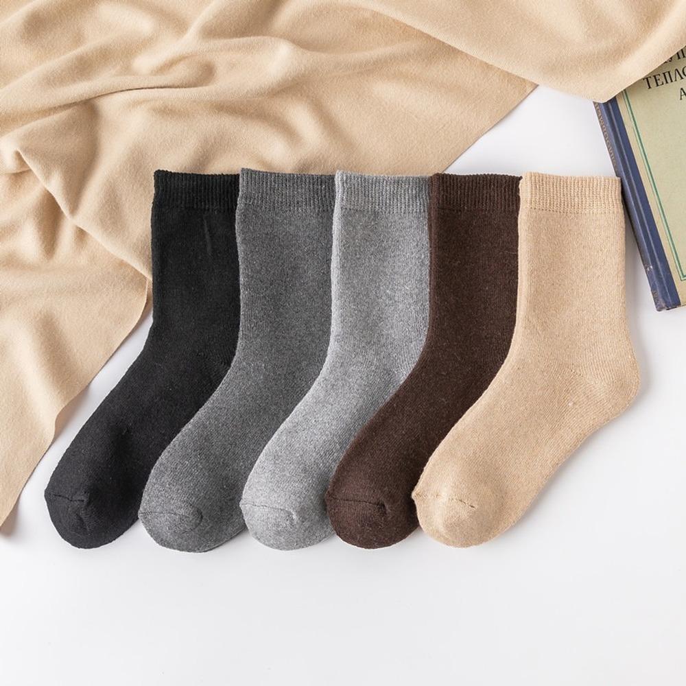 5 par jesienno-zimowych uroczych kolorowych skarpet damskich z ciepłej wełny króliczej