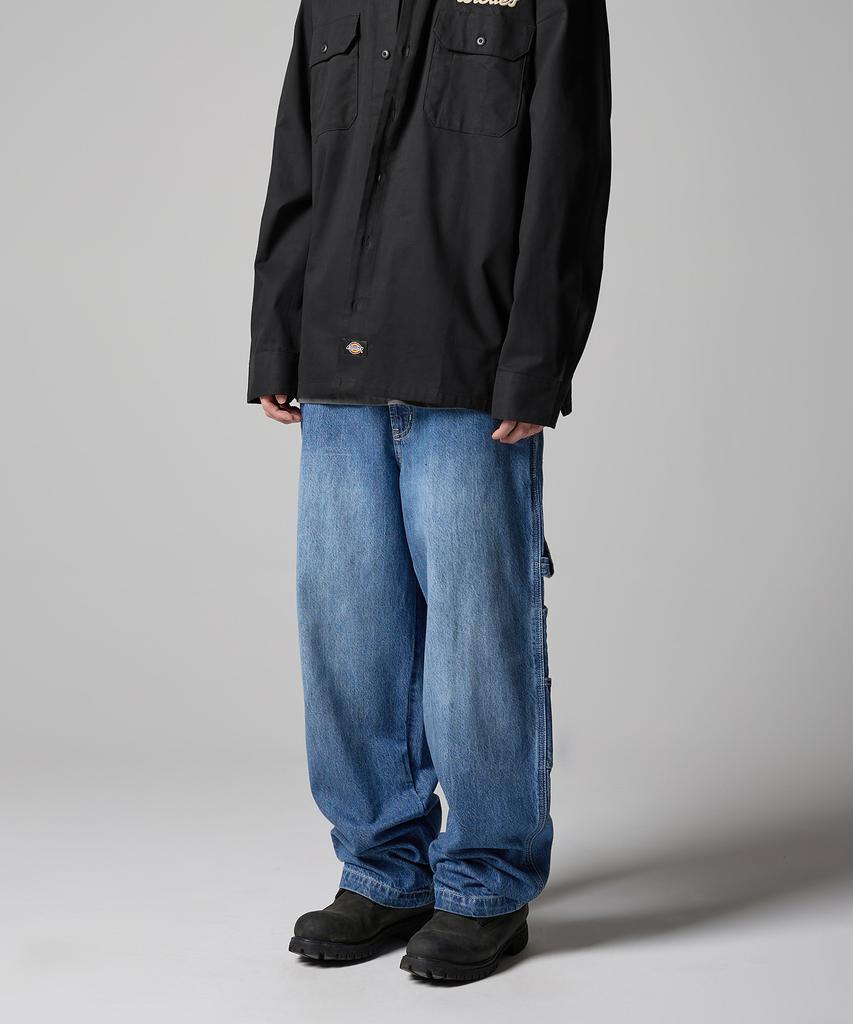 Dickies Loose Fit Carpenter Utility Denim Pants Medium Blue