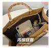 Mode Pailletten Stickerei Große Tragetaschen Bambusgriff Damen Handtaschen Blume Stroh Sommer Strandtasche Großer Shopper Geldbörsen 2025