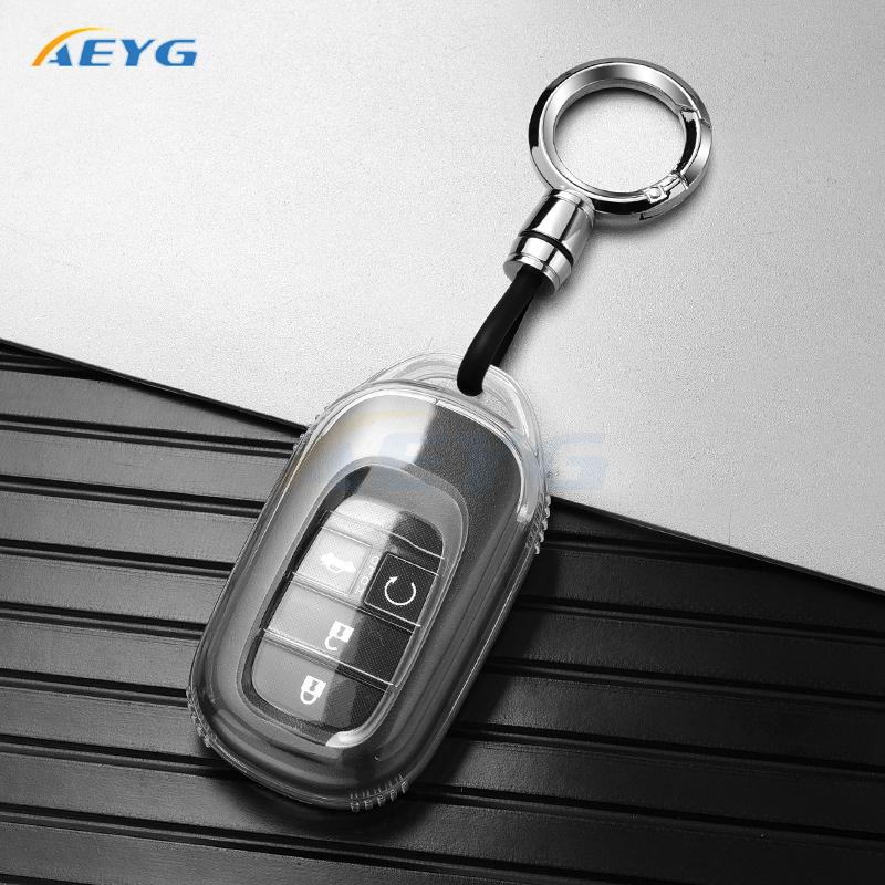 Tpu Car Key Case Cover Shell Fob For Honda    Accord Civic Hr-V Cr-V Pilot Sport Si Ex Ex-L Keychain  Accessories