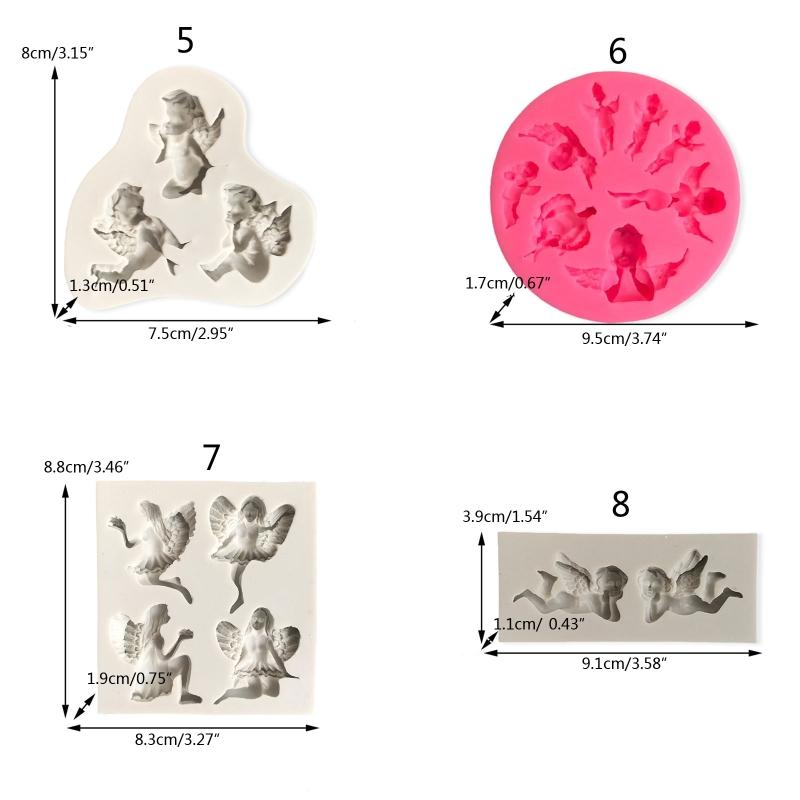 Stampi per Cioccolato a Forma di Angelo Stampini da Forno Stampini per Fondente Stampini in Silicone per Torta 8 Stili Regalo Perfetto per l'Appassionato di Pasticceria Fai da Te