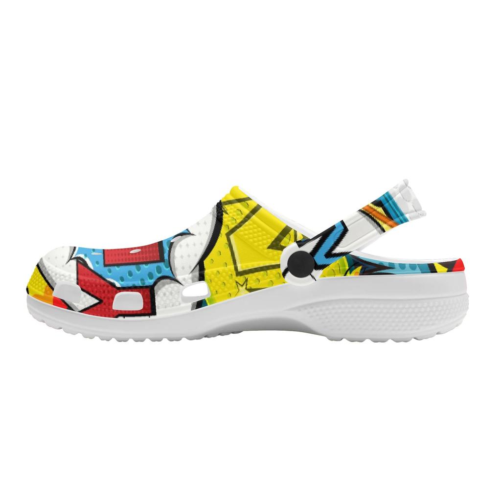 Printed EVA Clogs for Beach Pool Garden Lightweight Breathable Slip On Shoes Women Men Home Bathroom Sandals Home Outdoor Use