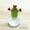Cartoon Cactus Bonsai Decor Transparent Fleshy Resin Crafts Realistic Simulated Mini Cactus Home Decor