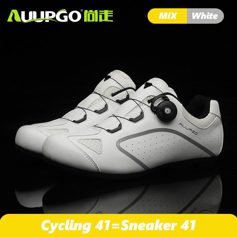 Original Auupgo 2024 New Cycling MTB Shoes Route Cleat Road Bike Speed Flat Sneaker Racing Women Bicycle Mountain Spd Biking