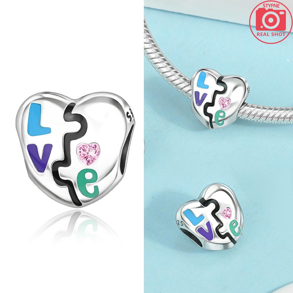 925 Silver Purple Romantic Starry Planet Beaded Necklace Charms Beads Fit Bracelet Women Diy Accessory Fine Gift